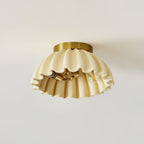 Ceiling Light HDPE Ruffle Canopy Metal Body Modern Minimalist