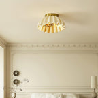 Ceiling Light HDPE Ruffle Canopy Metal Body Modern Minimalist