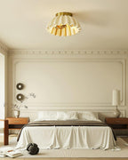 Ceiling Light HDPE Ruffle Canopy Metal Body Modern Minimalist