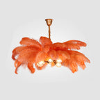 O'Moore Nordic Luxury Pendant Light, Brass/Feather