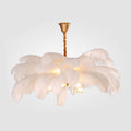 O'Moore Nordic Luxury Pendant Light, Brass/Feather