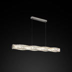 Kristy Crystal Sliver and Gold Pendant Light, Stainless Steel