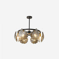 Kristy Modern Annular Metal And Glass Pendant Light, Black/Gold