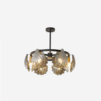 Kristy Modern Annular Metal And Glass Pendant Light, Black/Gold