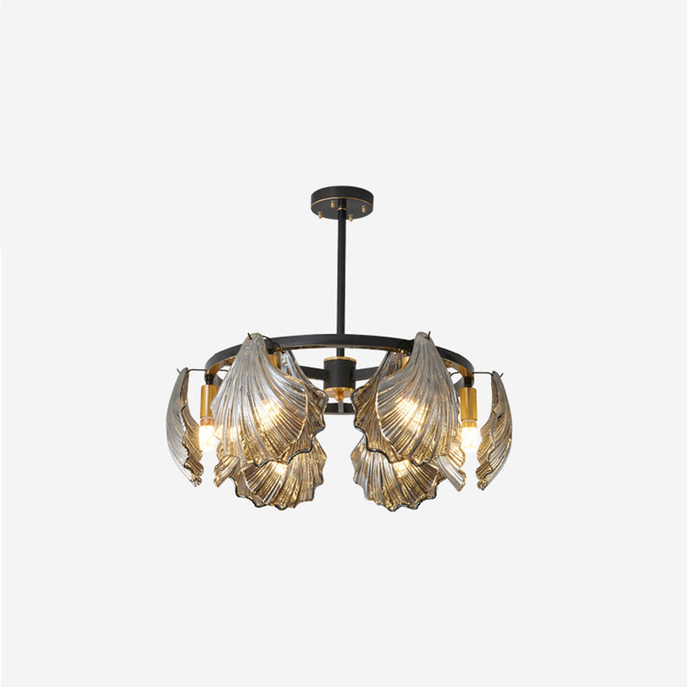 Kristy Modern Annular Metal And Glass Pendant Light, Black/Gold