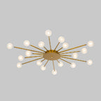 Arisha Nordic LED Flush Mount Ceiling Light Gold/Black Metal Living Room