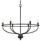 Silva Industrial Metal Candle Chandelier Black/Champagne Living Room/Bedroom