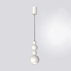 Muto Vintage LED Pendant Globe Light White Metal Wood Bedroom