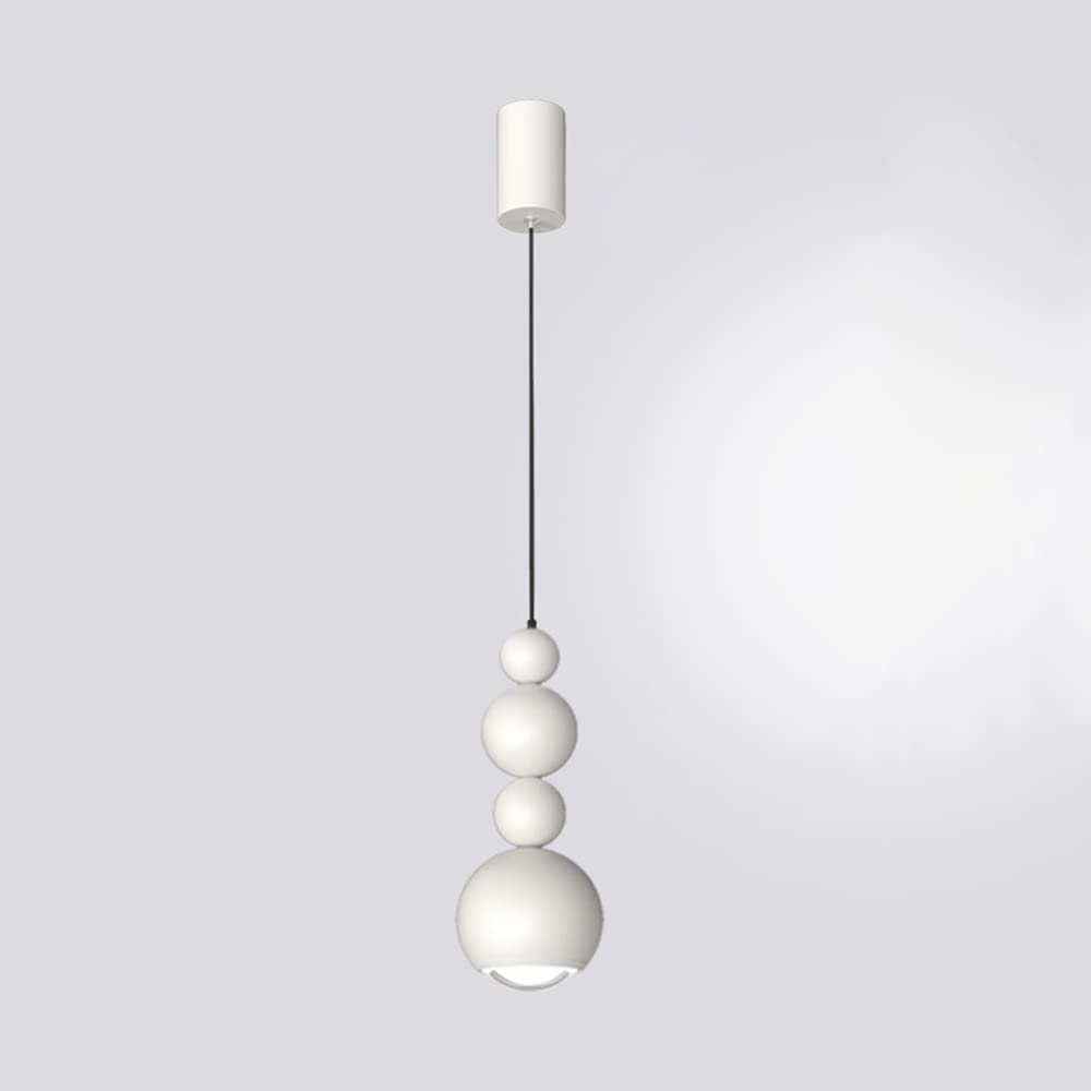 Muto Vintage LED Pendant Globe Light White Metal Wood Bedroom