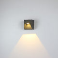 Ray Minimalist Up/Down Metal Outdoor Wall Lamp, Black