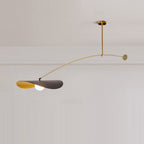 Arisha Minimalist Lotus Leaf Shaped Metal Pendant Light, Black/Gold