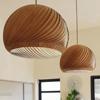 Muto Farmhouse Semi Metal Pendant Light, Brown/Wood