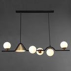 Arisha Modern LED Pendant Light Black/Gold Glass Living Room/Bedroom