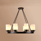 Silva Retro Black Metal/Glass Chandelier for Living Room