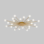 Arisha Nordic LED Flush Mount Ceiling Light Gold/Black Metal Living Room