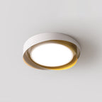 Arisha Modern Geometric Metal/ Flush Mount Ceiling Light, White/Gold