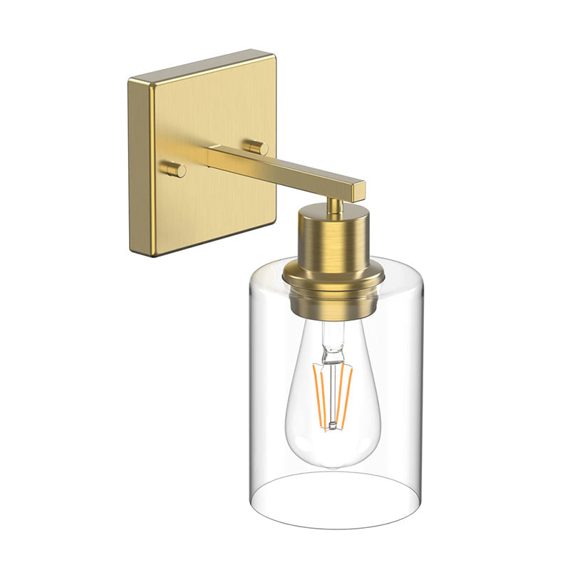 Silva Modern Mirror Front Black Vanity Wall Lamp, Metal/Glass