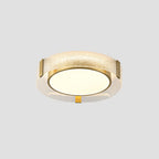 Arisha Modern Round Metal/Glass Flush Mount Ceiling Light, Gold