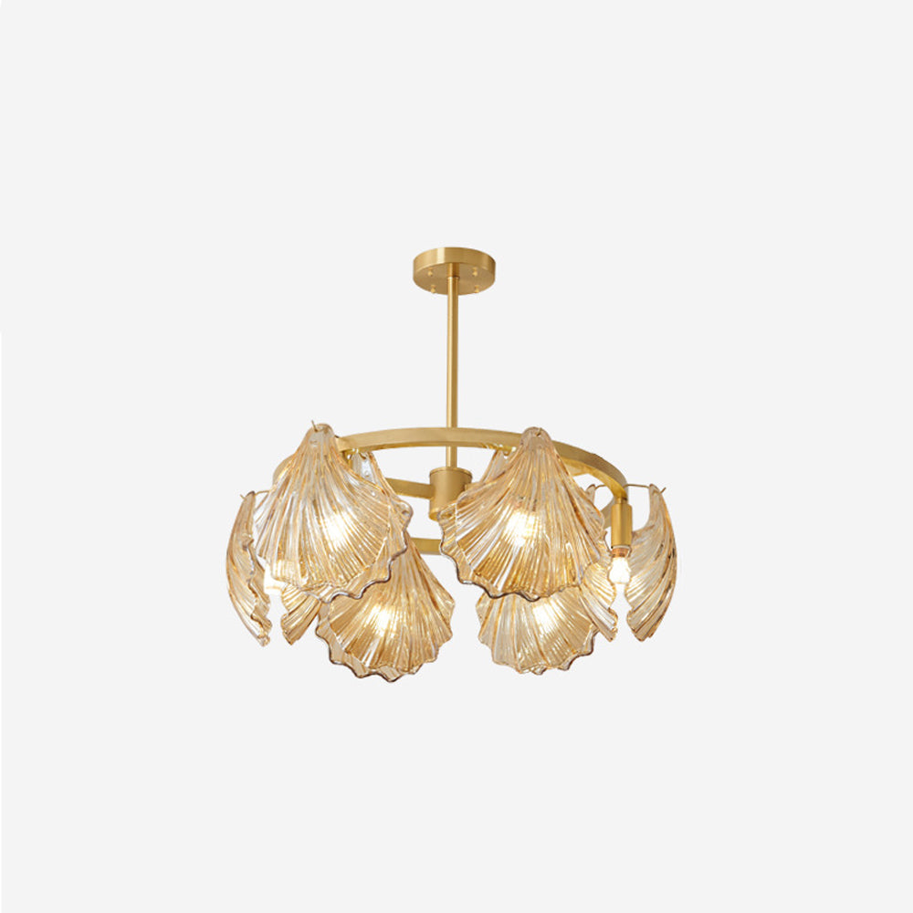 Kristy Modern Annular Metal And Glass Pendant Light, Black/Gold
