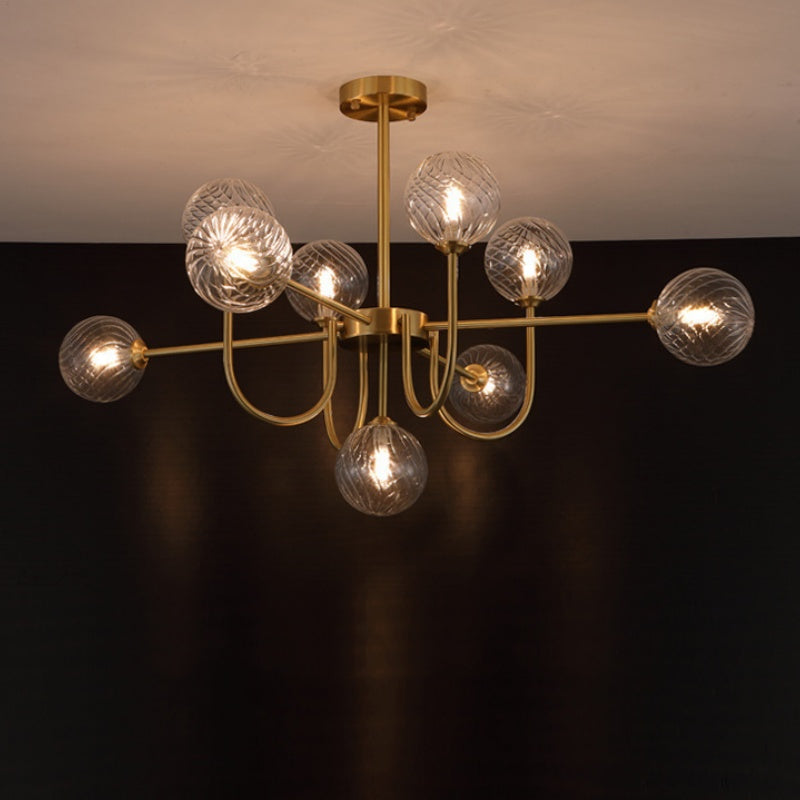 Valentina Modern LED Chandelier Gold Glass Living/Dining Room/Bedroom