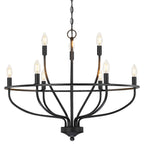 Silva Industrial Metal Candle Chandelier Black/Champagne Living Room/Bedroom