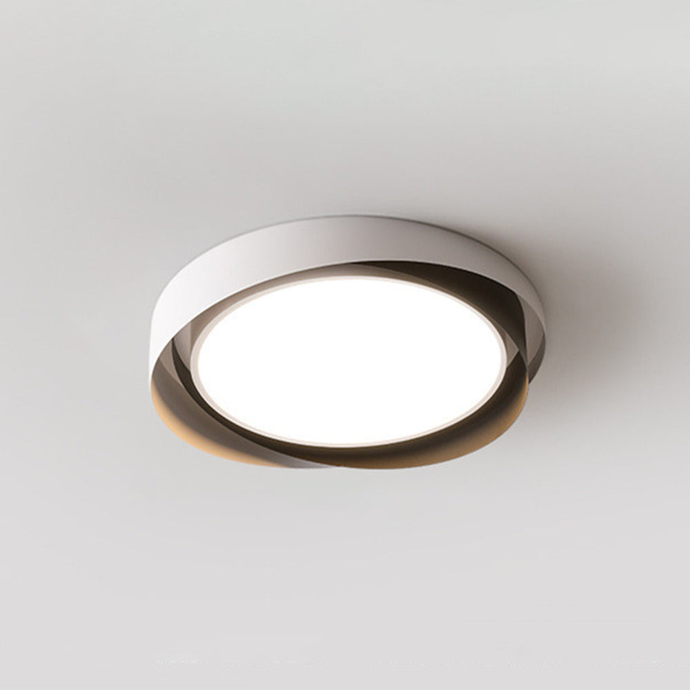 Arisha Modern Geometric Metal/ Flush Mount Ceiling Light, White/Gold