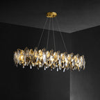 Kristy Modern Annular Metal Crystal Pendant Light,Gold