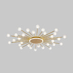 Arisha Nordic LED Flush Mount Ceiling Light Gold/Black Metal Living Room