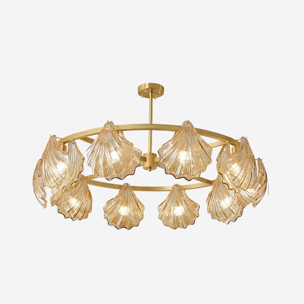 Kristy Modern Annular Metal And Glass Pendant Light, Black/Gold
