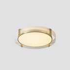 Arisha Modern Round Metal/Glass Flush Mount Ceiling Light, Gold
