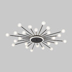 Arisha Nordic LED Flush Mount Ceiling Light Gold/Black Metal Living Room