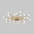 Arisha Nordic LED Flush Mount Ceiling Light Gold/Black Metal Living Room