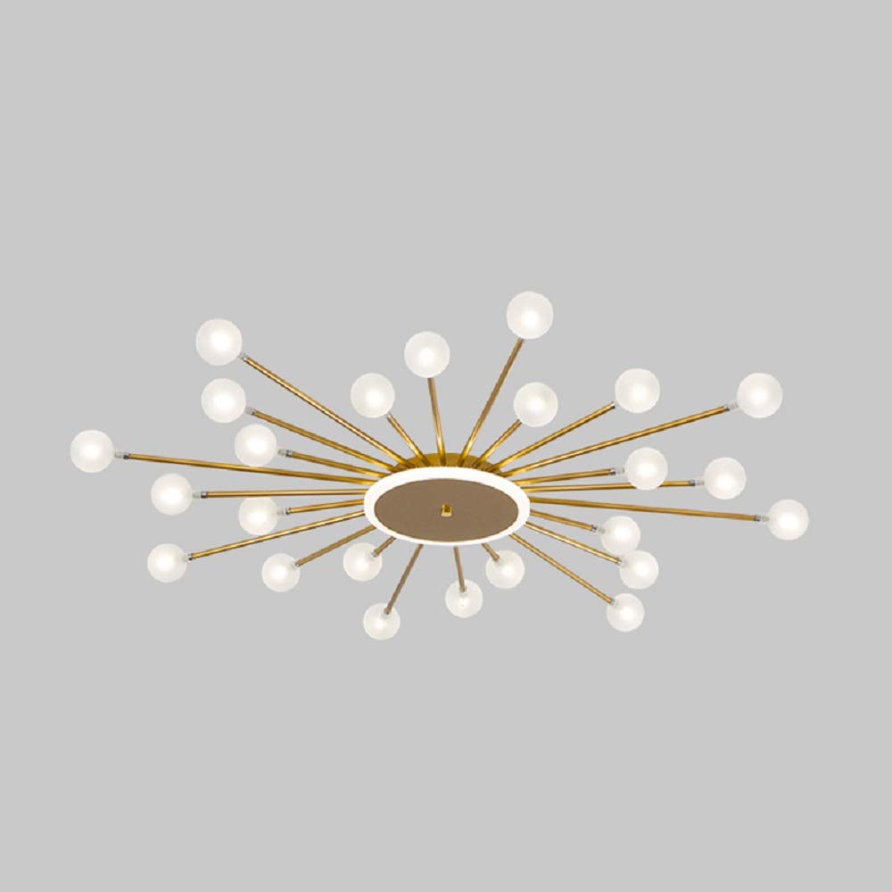 Arisha Nordic LED Flush Mount Ceiling Light Gold/Black Metal Living Room
