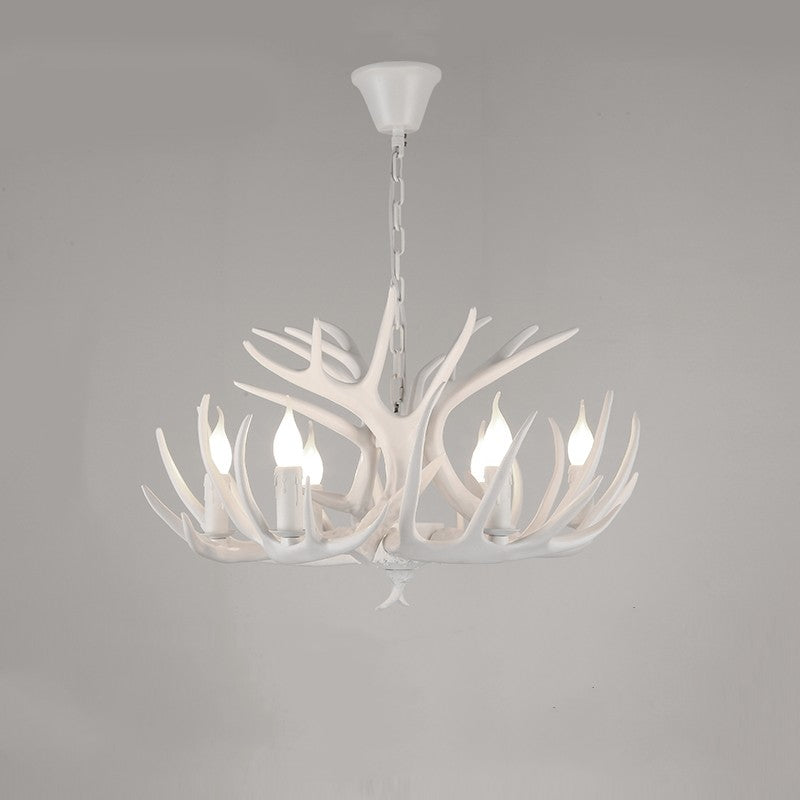 Silva Retro Deer Antlers Candle light Horn Resin Chandelier