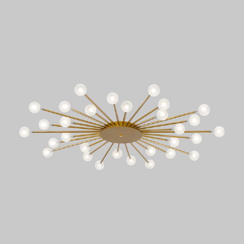 Arisha Nordic LED Flush Mount Ceiling Light Gold/Black Metal Living Room
