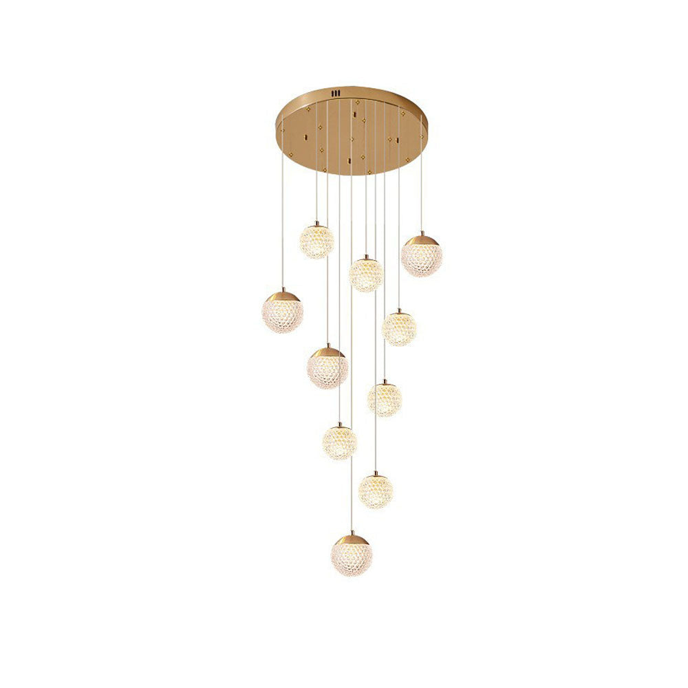 Arisha Multi Staircase Modern Art Deco Pendant Light, Gold