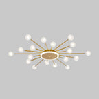 Arisha Nordic LED Flush Mount Ceiling Light Gold/Black Metal Living Room