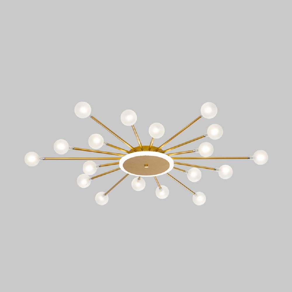 Arisha Nordic LED Flush Mount Ceiling Light Gold/Black Metal Living Room