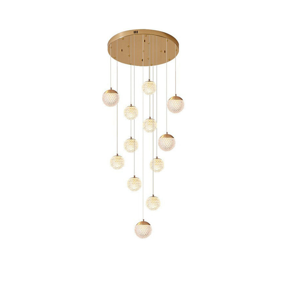Arisha Multi Staircase Modern Art Deco Pendant Light, Gold