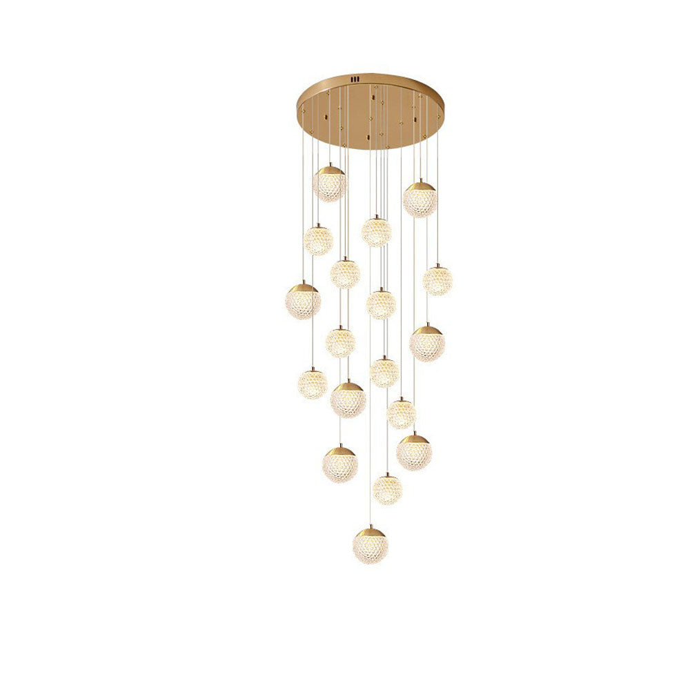 Arisha Multi Staircase Modern Art Deco Pendant Light, Gold