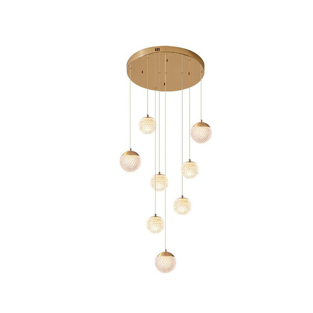 Arisha Multi Staircase Modern Art Deco Pendant Light, Gold