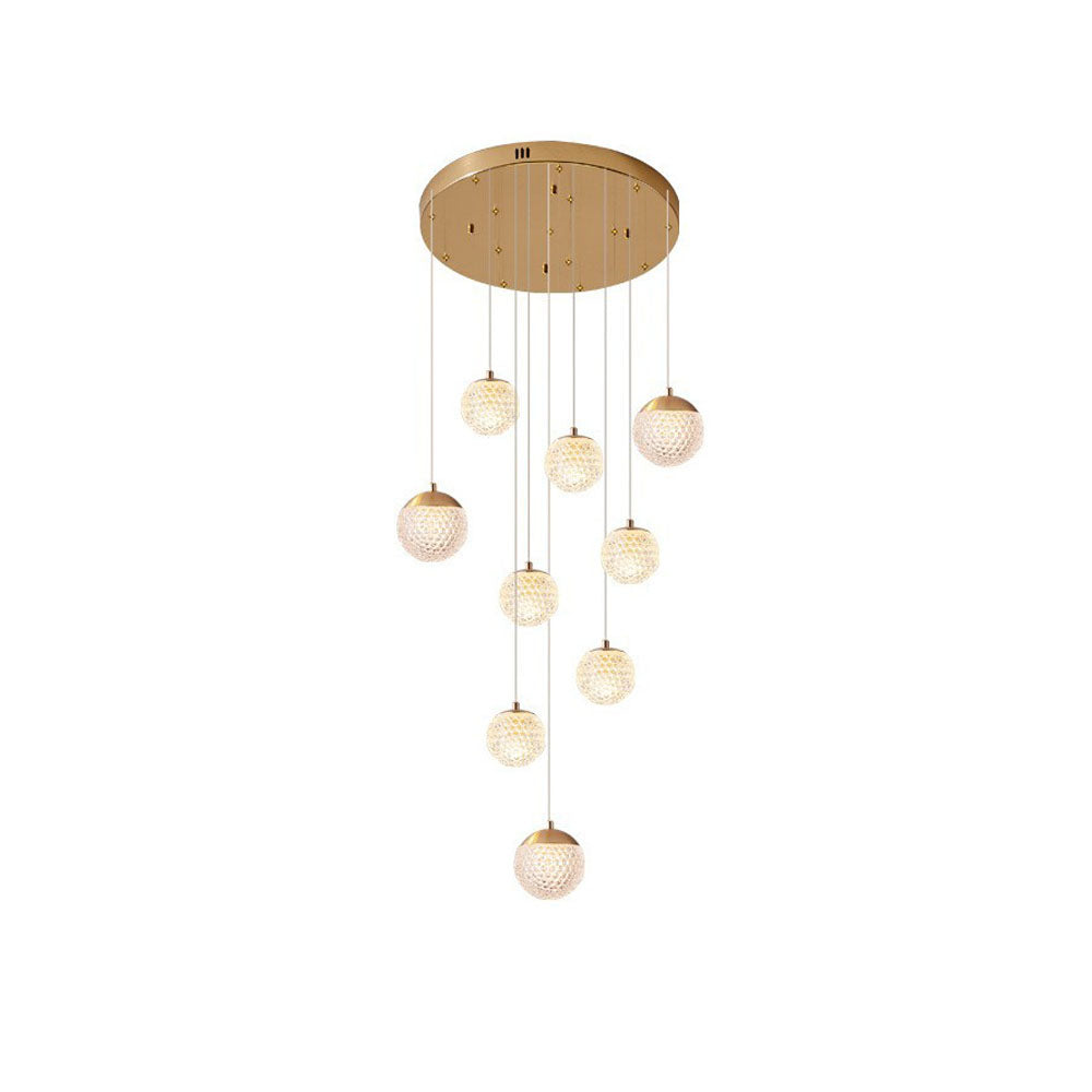 Arisha Multi Staircase Modern Art Deco Pendant Light, Gold