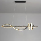 Arisha Contemporary Style Linear Metal Pendant Light White/Black