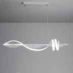Arisha Contemporary Style Linear Metal Pendant Light White/Black
