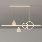 Arisha Contemporary Geometric Style Linear Metal Pendant Light White/Black