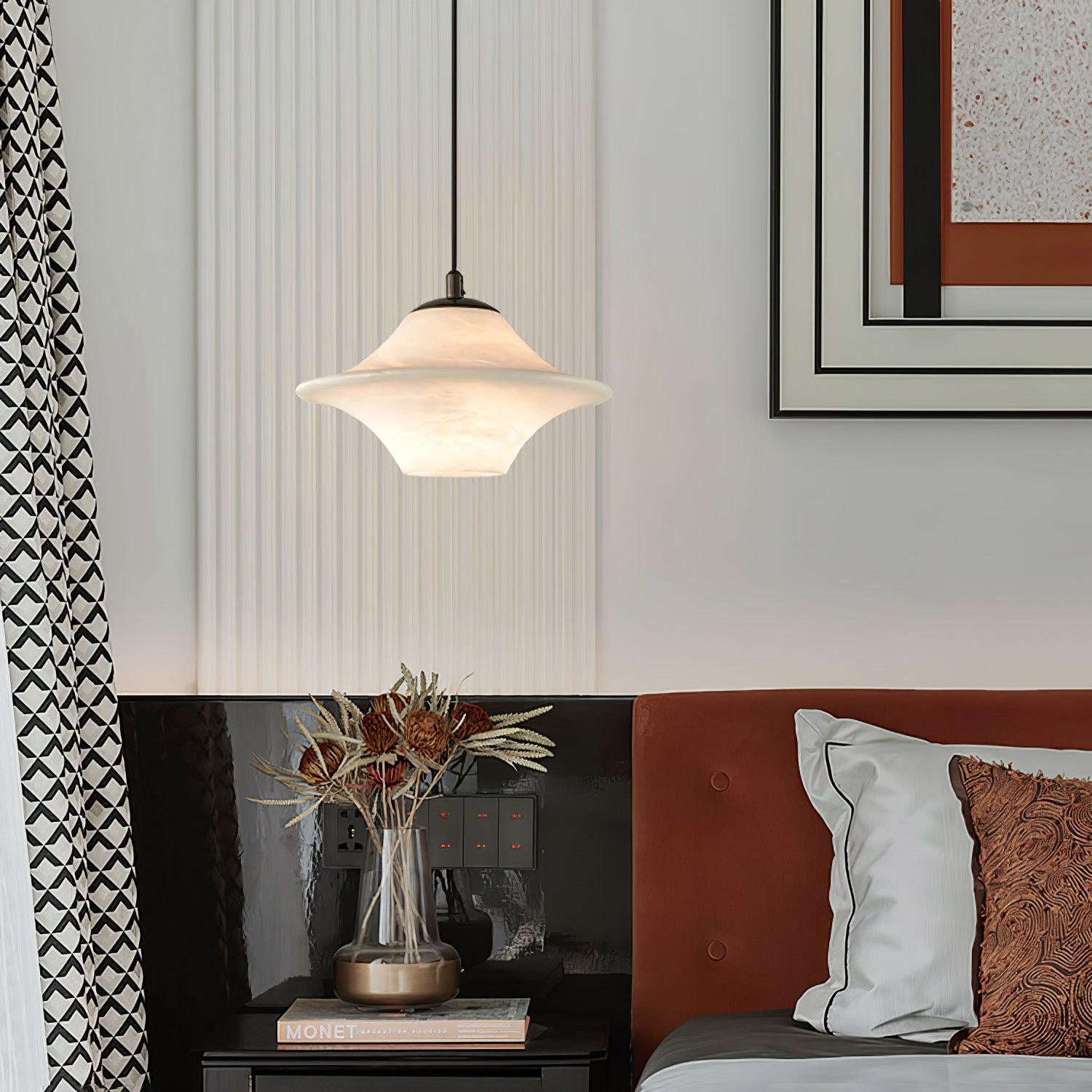 Elvina Pendant Light Modern in Alabaster - Kingsley Beaumont