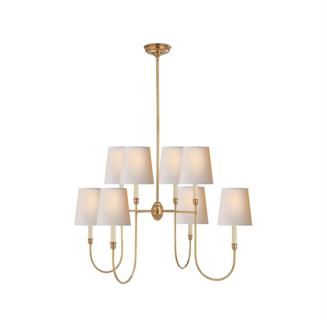 Lustra Chandelier Vendome Brass White Shade