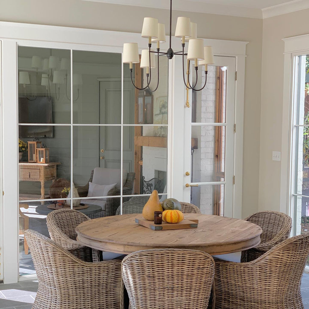 Lustra Chandelier Vendome Brass White Shade