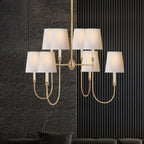 Lustra Chandelier Vendome Brass White Shade