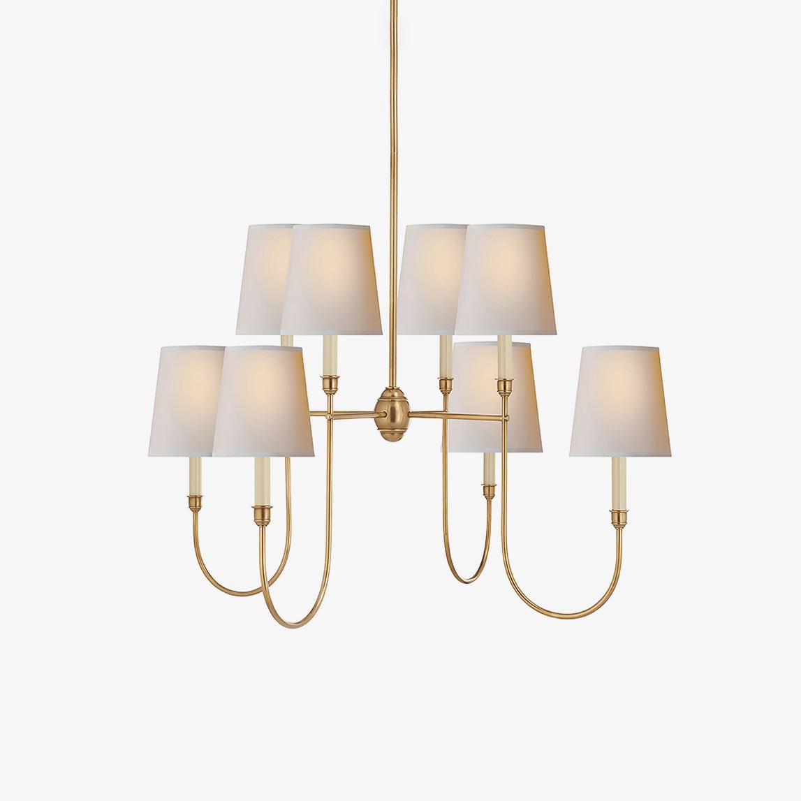 Lustra Chandelier Vendome Brass White Shade